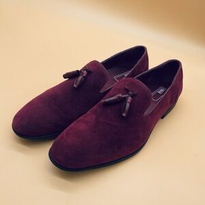 Women's Asos Suede Tassel Loafers Burgundy 11 M Slip On